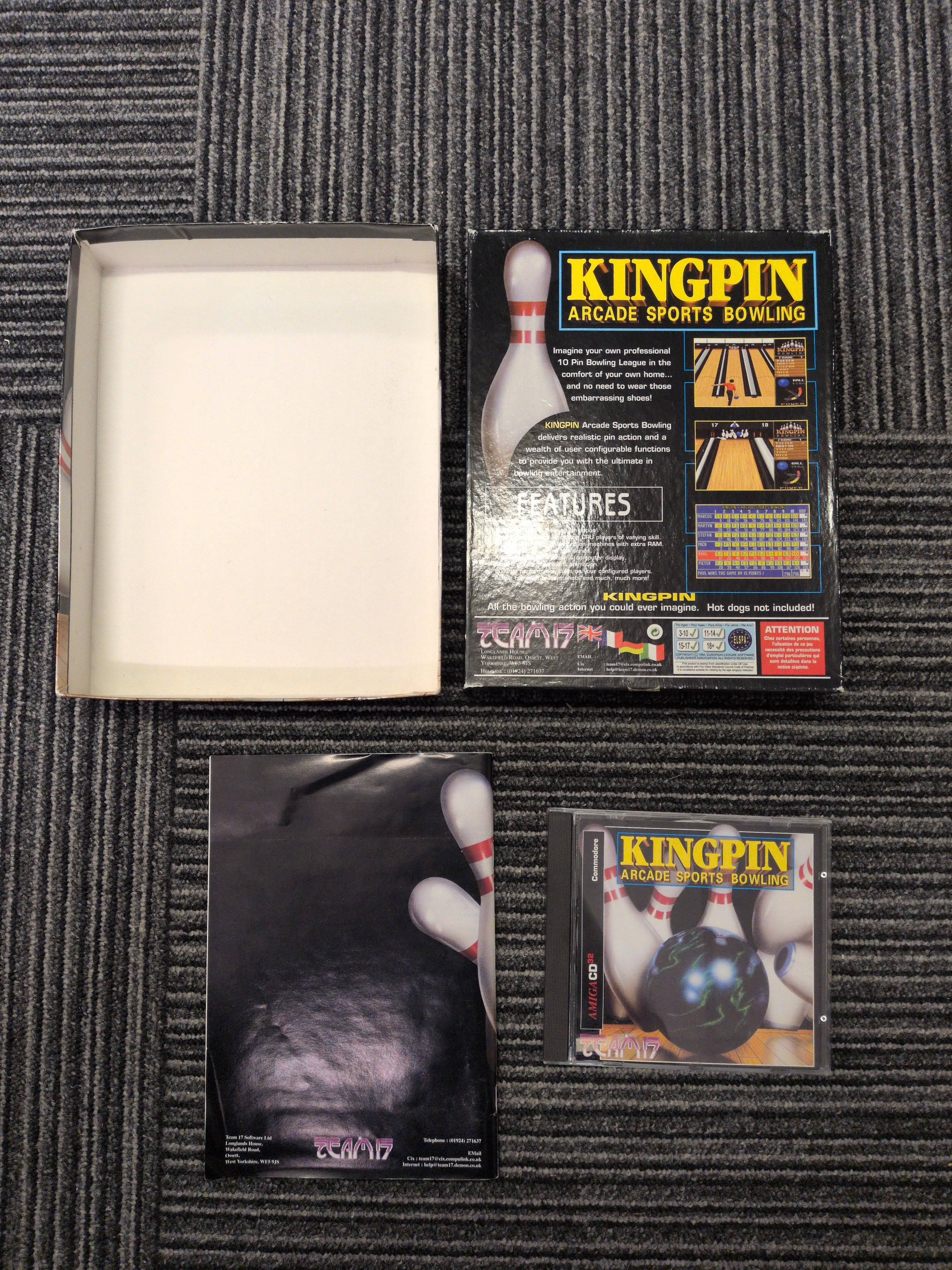 Kingpin Arcade Sports Bowling Commodore Amiga CD32 game Kingpin Arcade Sports Bowling Commodore Amiga CD32 game